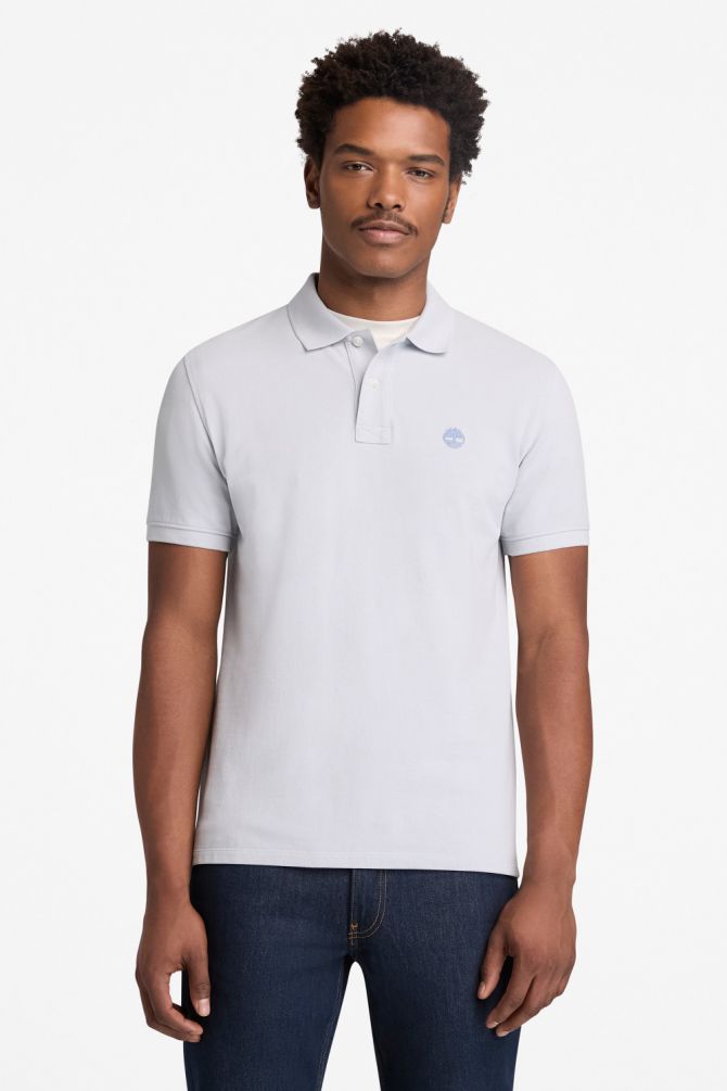 חולצת פולו לגברים עם שרוולים קצרים ולוגו רקום