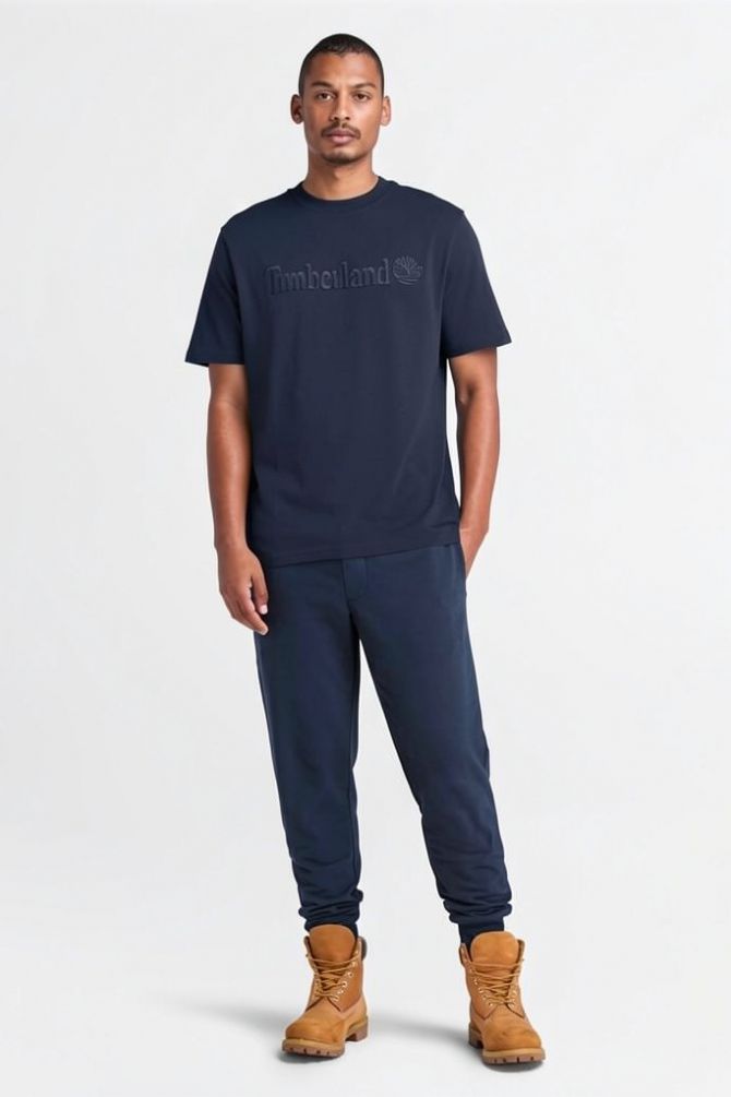 טי שירט עם שרוולים קצרים והדפס לוגו Timberland לגברים