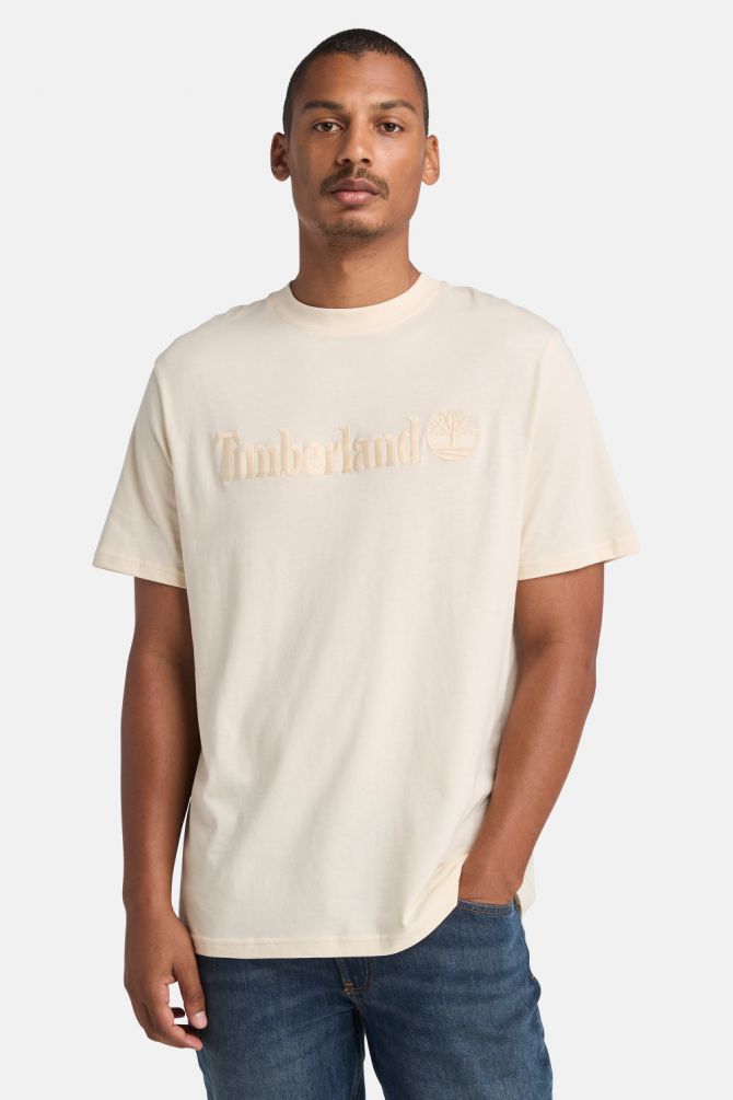 טי שירט עם שרוולים קצרים והדפס לוגו Timberland לגברים