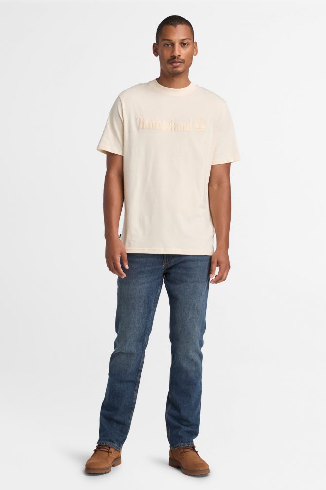 טי שירט עם שרוולים קצרים והדפס לוגו Timberland לגברים