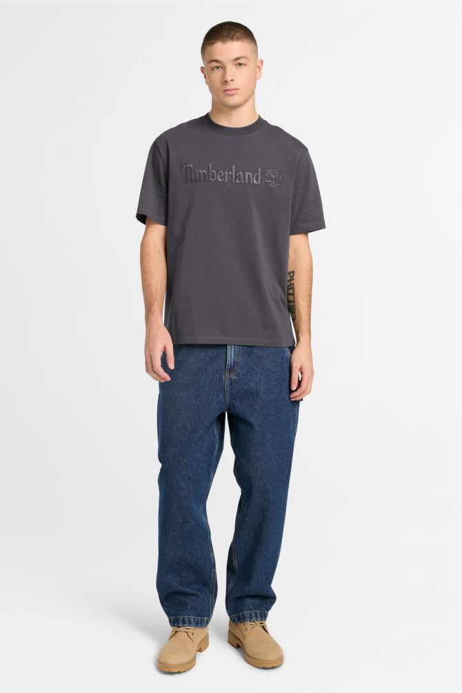 טי שירט עם שרוולים קצרים והדפס לוגו Timberland לגברים