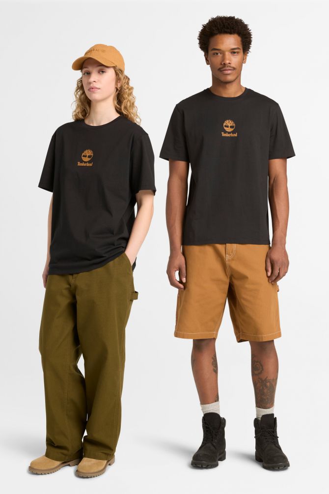 טי שירט יוניסקס עם שרוולים קצרים והדפס Timberland