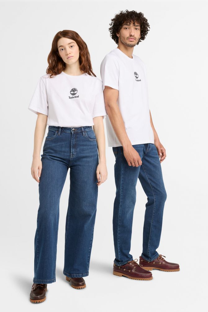 טי שירט יוניסקס עם שרוולים קצרים והדפס Timberland