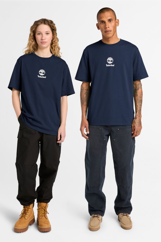 טי שירט יוניסקס עם שרוולים קצרים והדפס Timberland