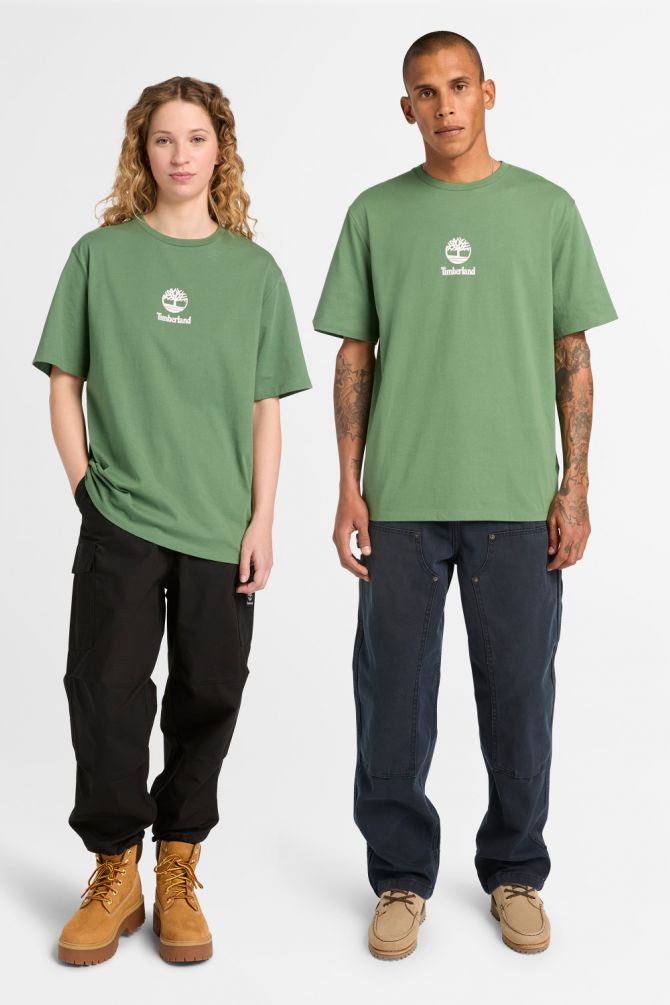 טי שירט יוניסקס עם שרוולים קצרים והדפס Timberland