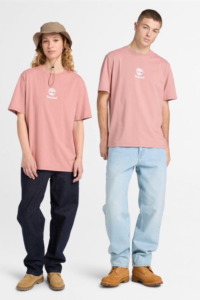 טי שירט יוניסקס עם שרוולים קצרים והדפס Timberland