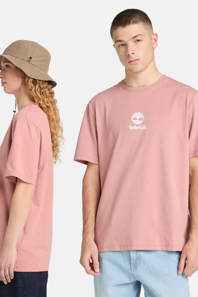 טי שירט יוניסקס עם שרוולים קצרים והדפס Timberland