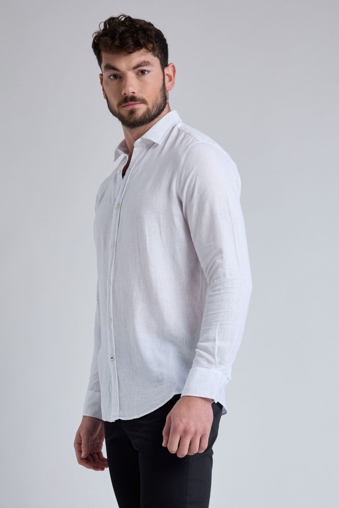 חולצה מכופתרת עם שרוולים ארוכים ולוגו Nautica רקום לגברים