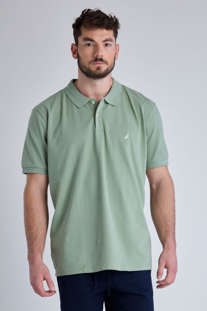 חולצת פולו Nautica קצרה עם לוגו רקום גברים