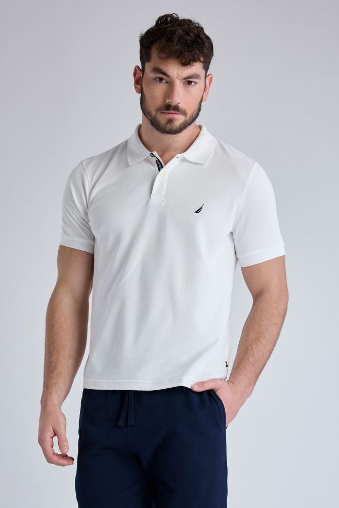 חולצת פולו Nautica קצרה עם לוגו רקום גברים