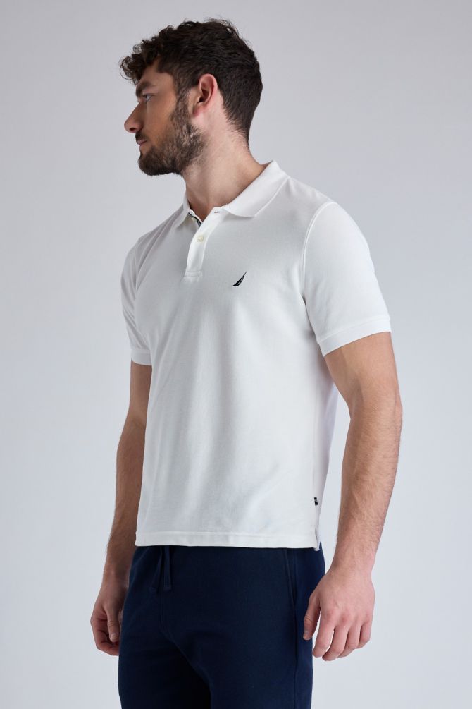 חולצת פולו Nautica קצרה עם לוגו רקום גברים