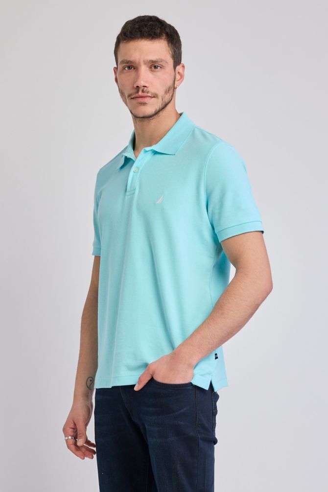 חולצת פולו Nautica קצרה עם לוגו רקום גברים