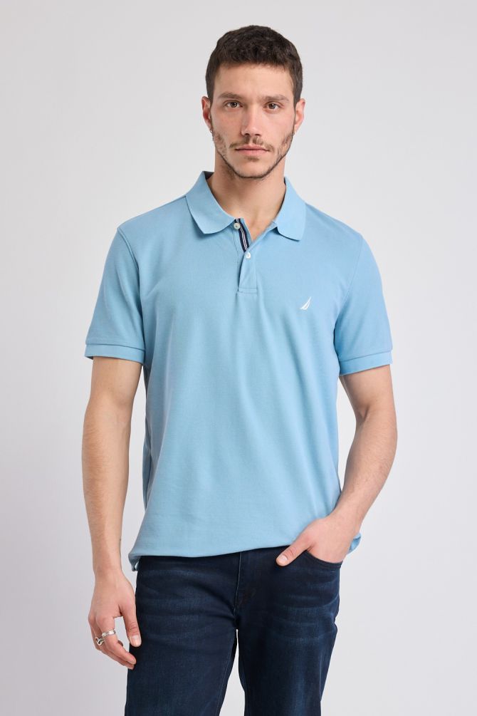 חולצת פולו Nautica קצרה עם לוגו רקום גברים