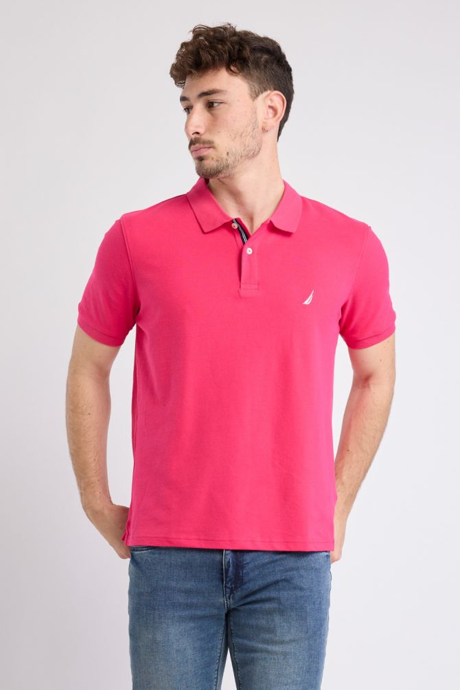 חולצת פולו Nautica קצרה עם לוגו רקום גברים