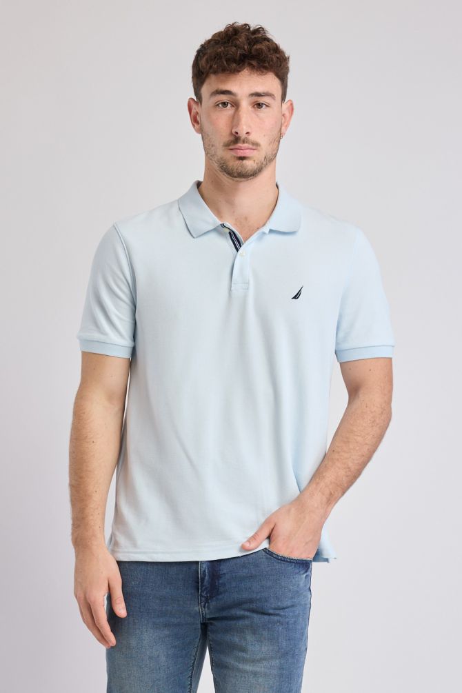 חולצת פולו Nautica קצרה עם לוגו רקום גברים