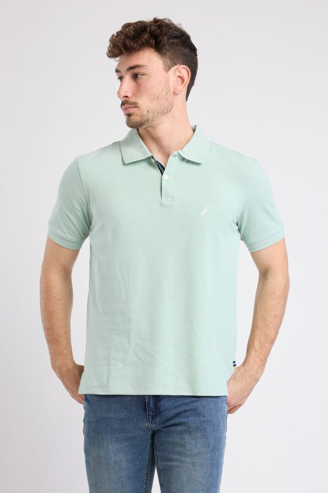 חולצת פולו Nautica קצרה עם לוגו רקום גברים