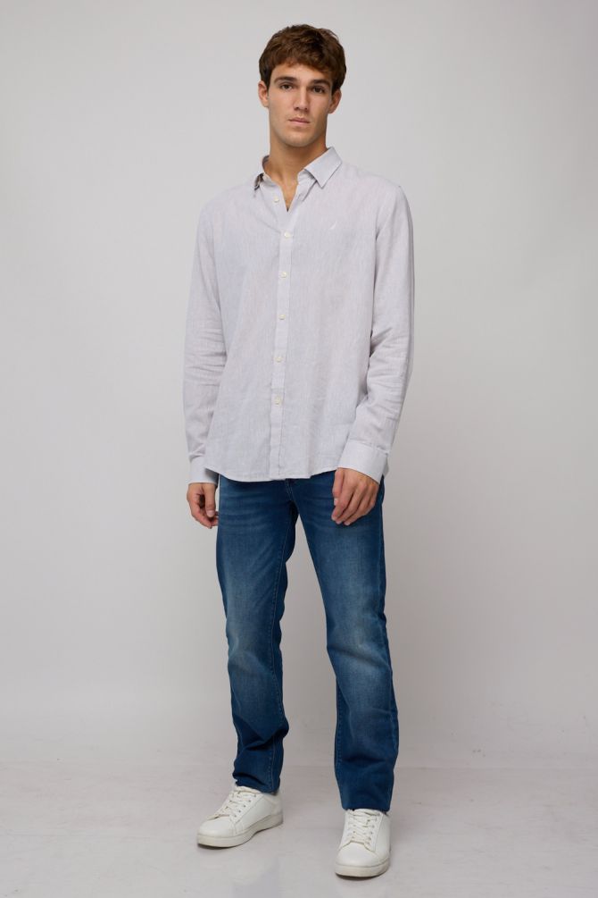 חולצה מכופתרת ארוכה לגברים