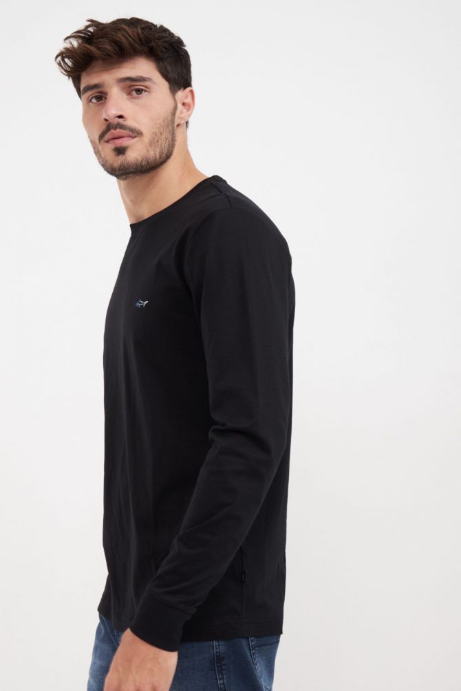 חולצה עם שרוולים ארוכים ולוגו רקום Greg Norman לגברים