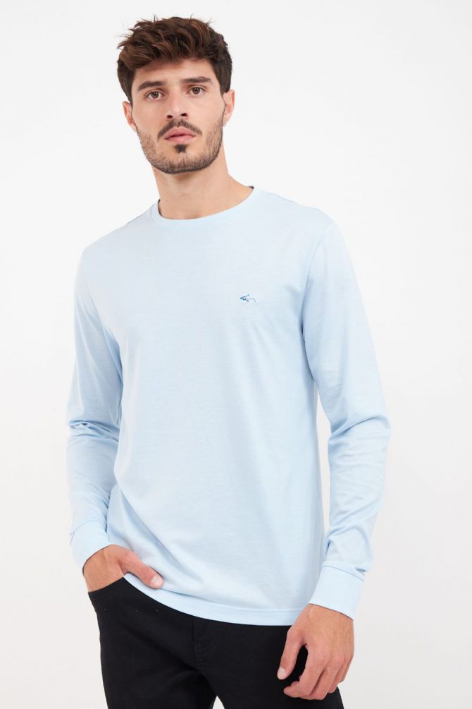 חולצה עם שרוולים ארוכים ולוגו רקום Greg Norman לגברים