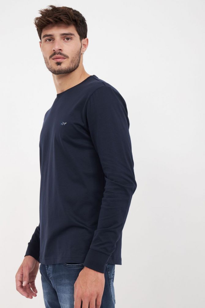 חולצה עם שרוולים ארוכים ולוגו רקום Greg Norman לגברים