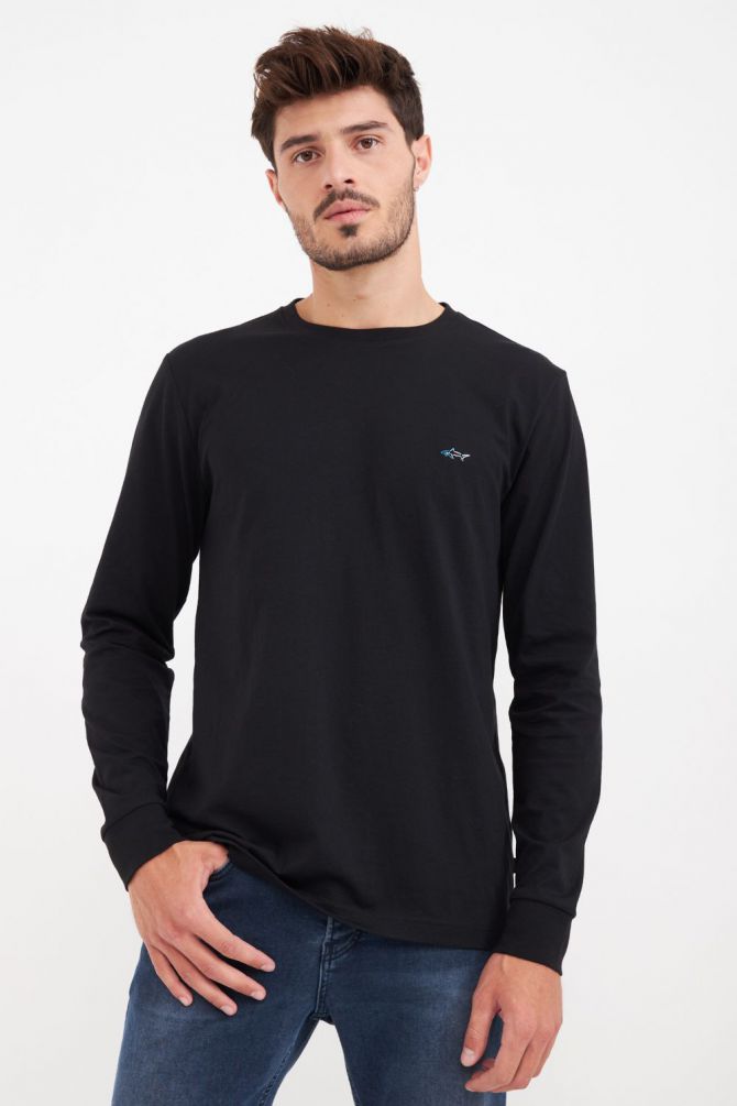 חולצה עם שרוולים ארוכים ולוגו רקום Greg Norman לגברים