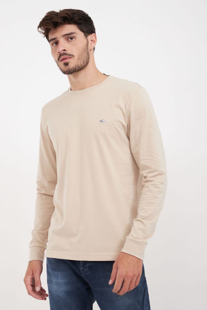 חולצה עם שרוולים ארוכים ולוגו רקום Greg Norman לגברים