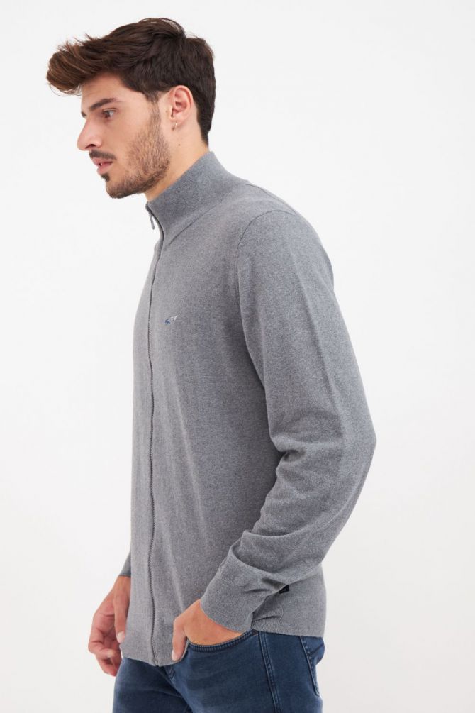 סריג לגברים עם צווארון גולף ורוכסן Greg Norman