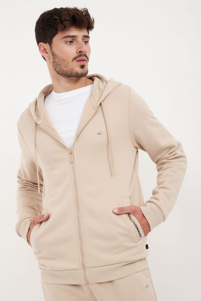 סווטשירט עם רוכסן וקפוצ’ון Greg Norman לגברים