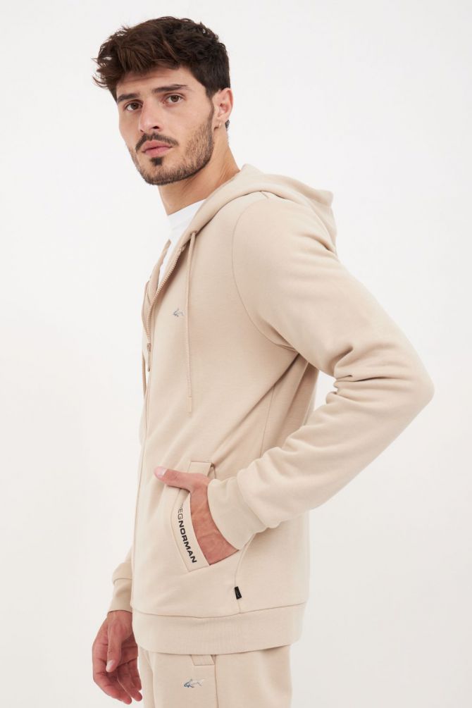 סווטשירט עם רוכסן וקפוצ’ון Greg Norman לגברים