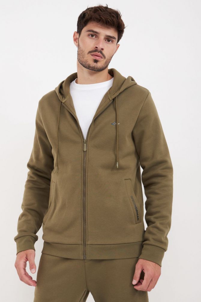 סווטשירט עם רוכסן וקפוצ’ון Greg Norman לגברים