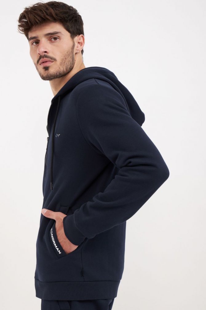 סווטשירט עם רוכסן וקפוצ’ון Greg Norman לגברים