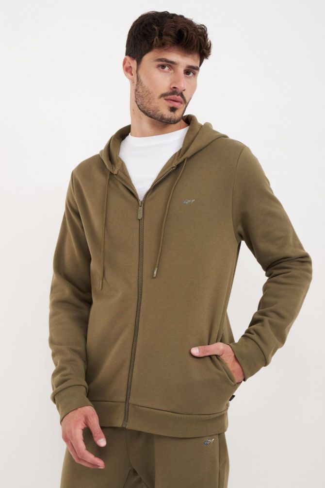 סווטשירט עם רוכסן וקפוצ’ון Greg Norman לגברים