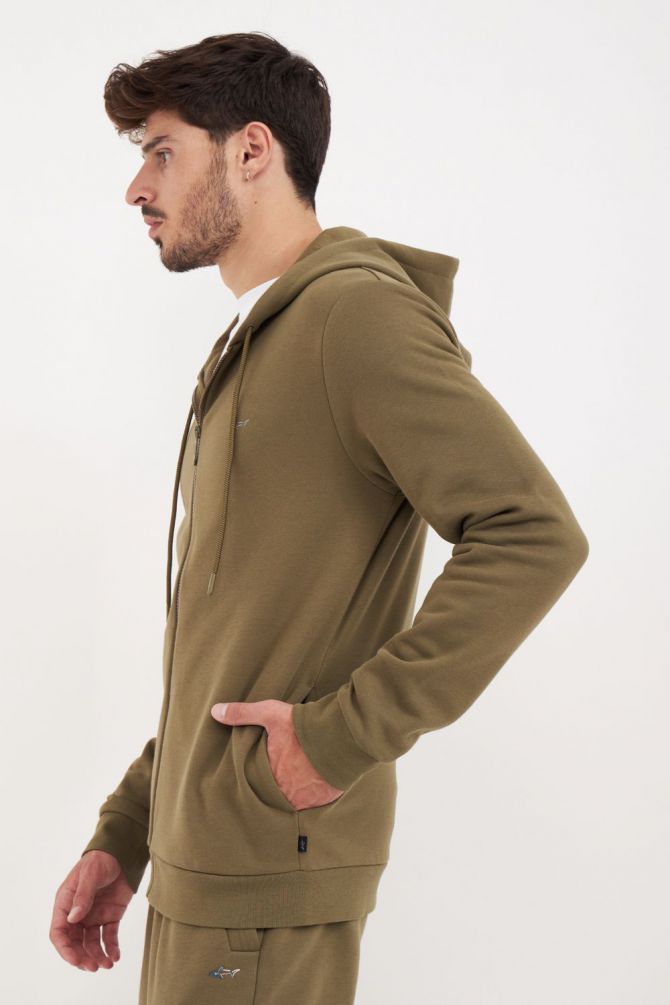 סווטשירט עם רוכסן וקפוצ’ון Greg Norman לגברים