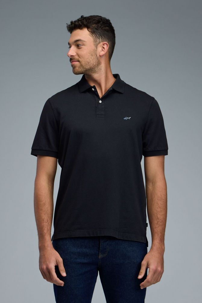 חולצת פולו לגברים עם לוגו רקום Greg Norman