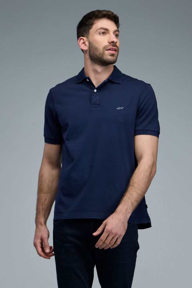 חולצת פולו לגברים עם לוגו רקום Greg Norman