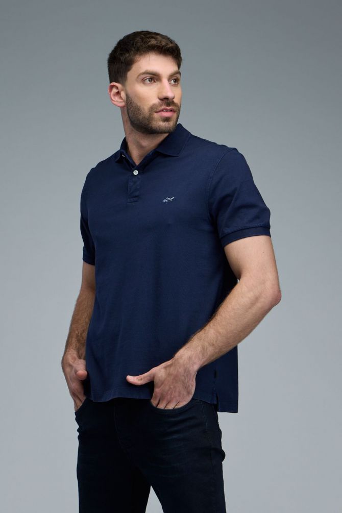 חולצת פולו לגברים עם לוגו רקום Greg Norman