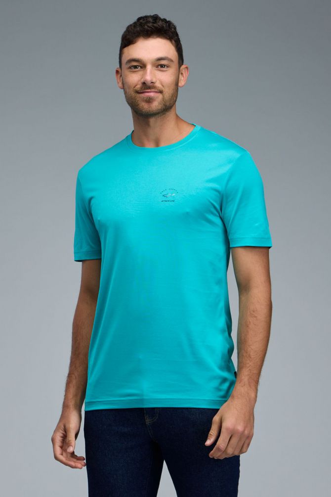 טי שירט עם שרוולים קצרים והדפס לוגו Greg Norman לגברים