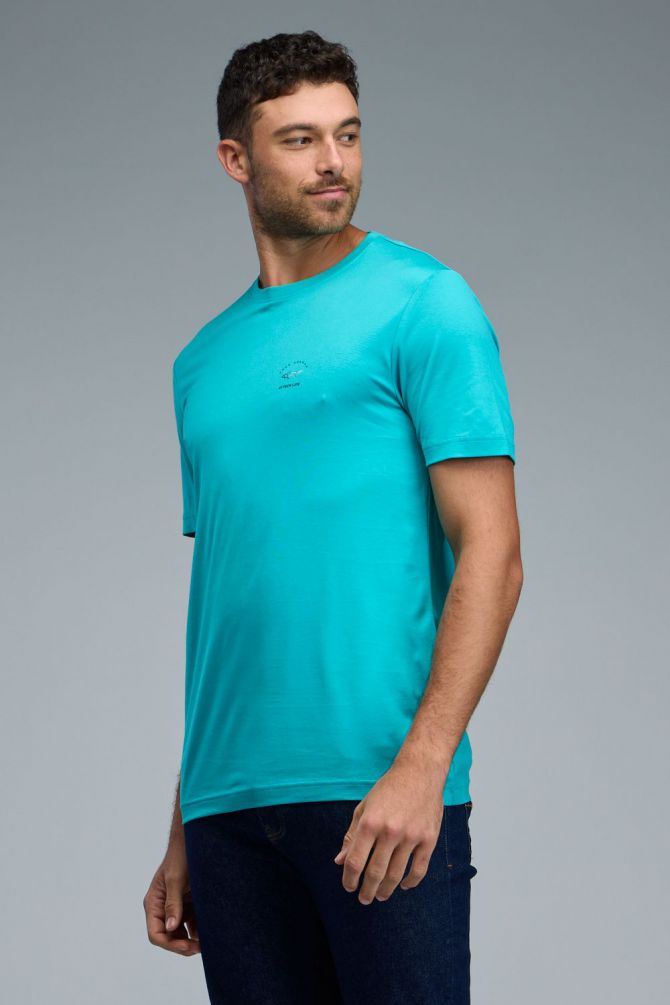 טי שירט עם שרוולים קצרים והדפס לוגו Greg Norman לגברים