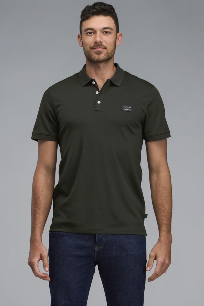 חולצת פולו לגברים עם תווית לוגו Greg Norman