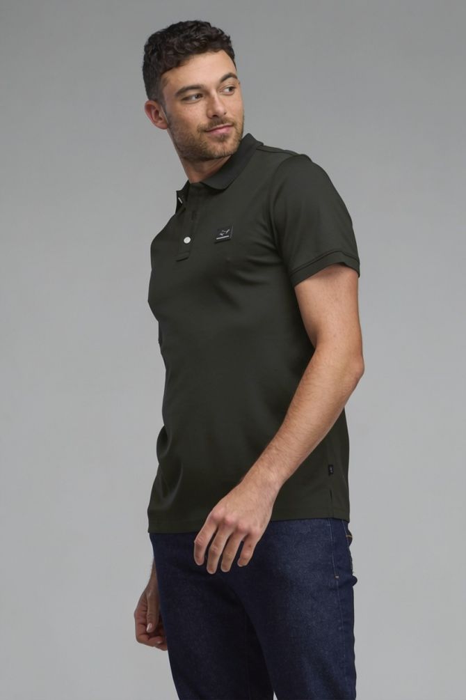 חולצת פולו לגברים עם תווית לוגו Greg Norman