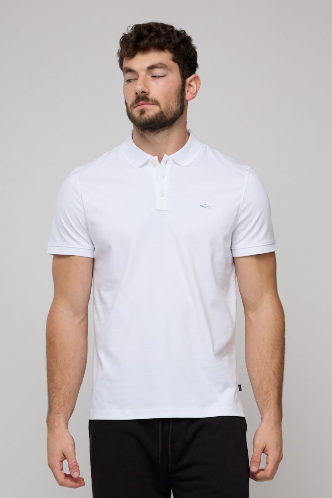 חולצת פולו לגברים עם לוגו רקום Greg Norman