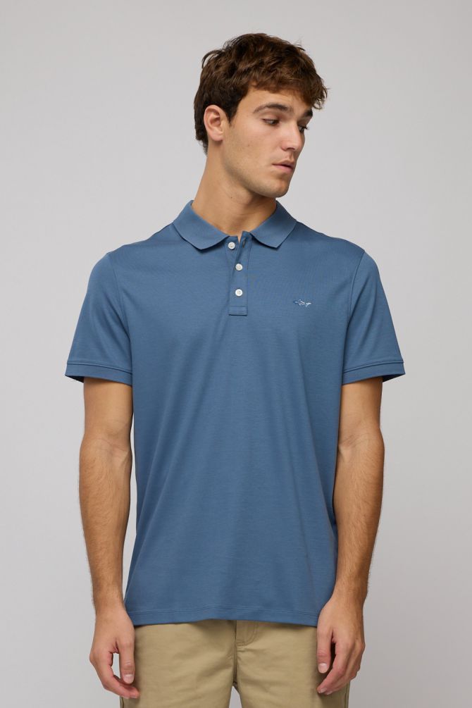 חולצת פולו לגברים עם לוגו רקום Greg Norman