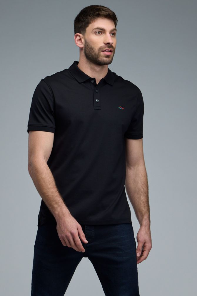 חולצת פולו לגברים עם לוגו רקום Greg Norman