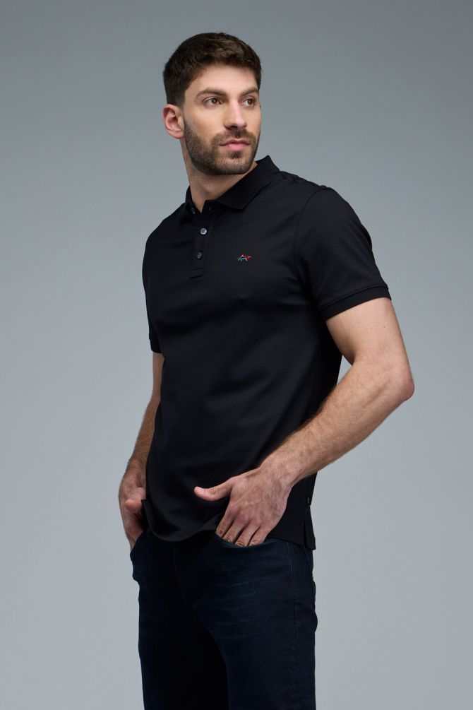 חולצת פולו לגברים עם לוגו רקום Greg Norman