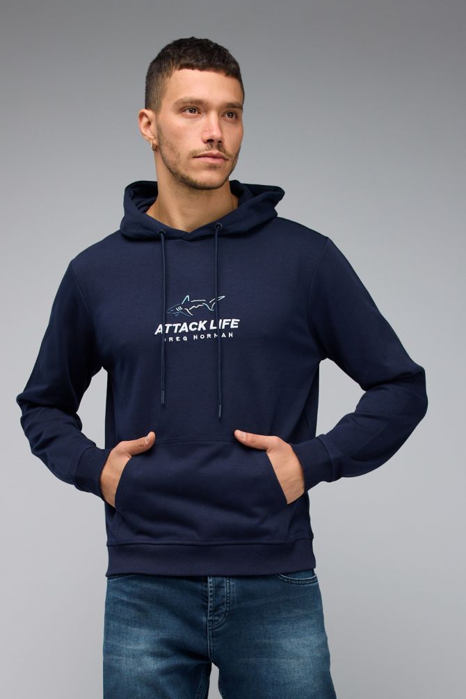 סווטשירט Greg Norman עם כיס וקפוצ’ון לגברים