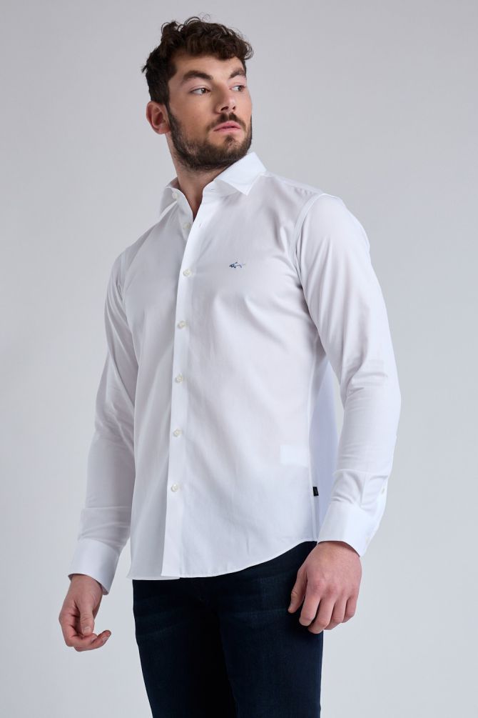 חולצה מכופתרת עם שרוולים ארוכים ולוגו רקום Greg Norman לגברים