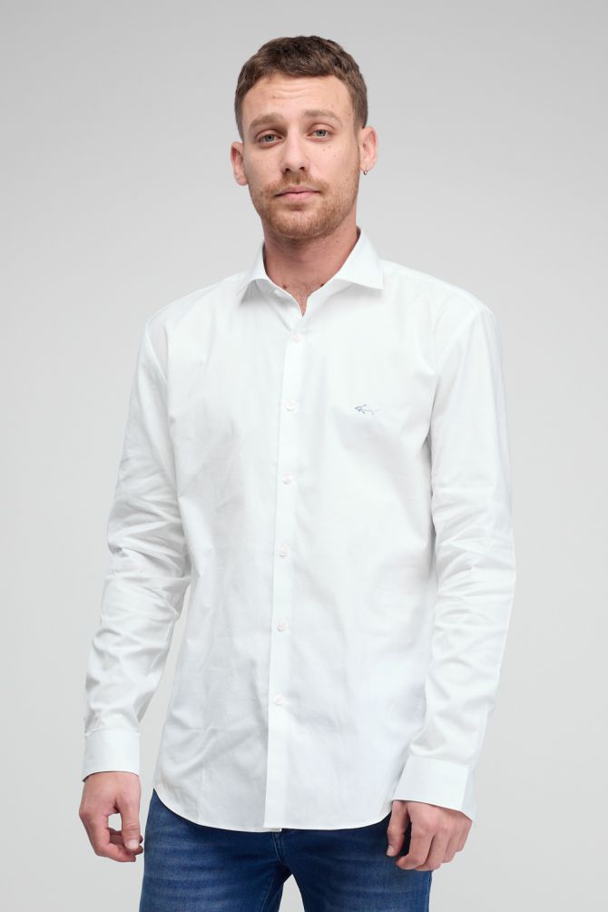 חולצה מכופתרת עם שרוולים ארוכים ולוגו רקום Greg Norman לגברים