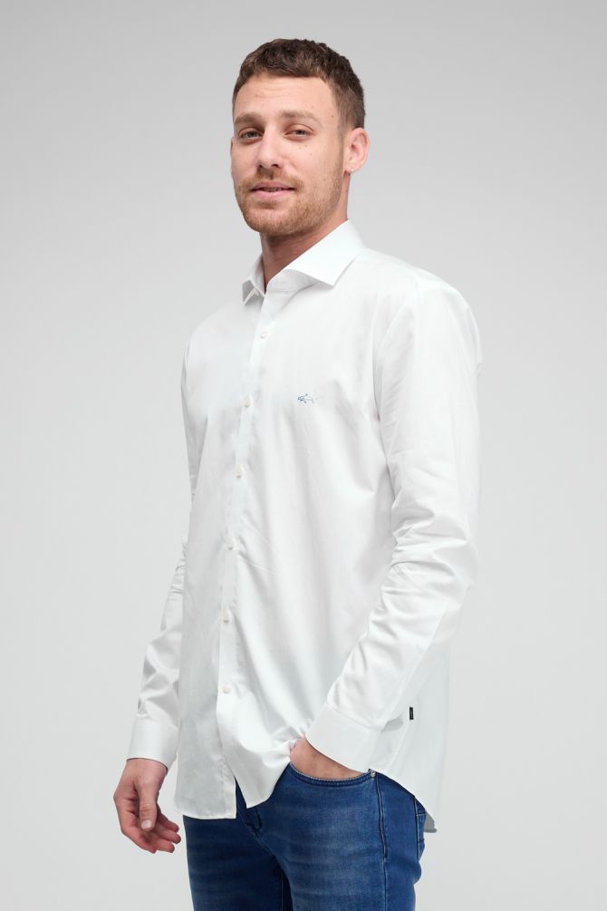 חולצה מכופתרת עם שרוולים ארוכים ולוגו רקום Greg Norman לגברים