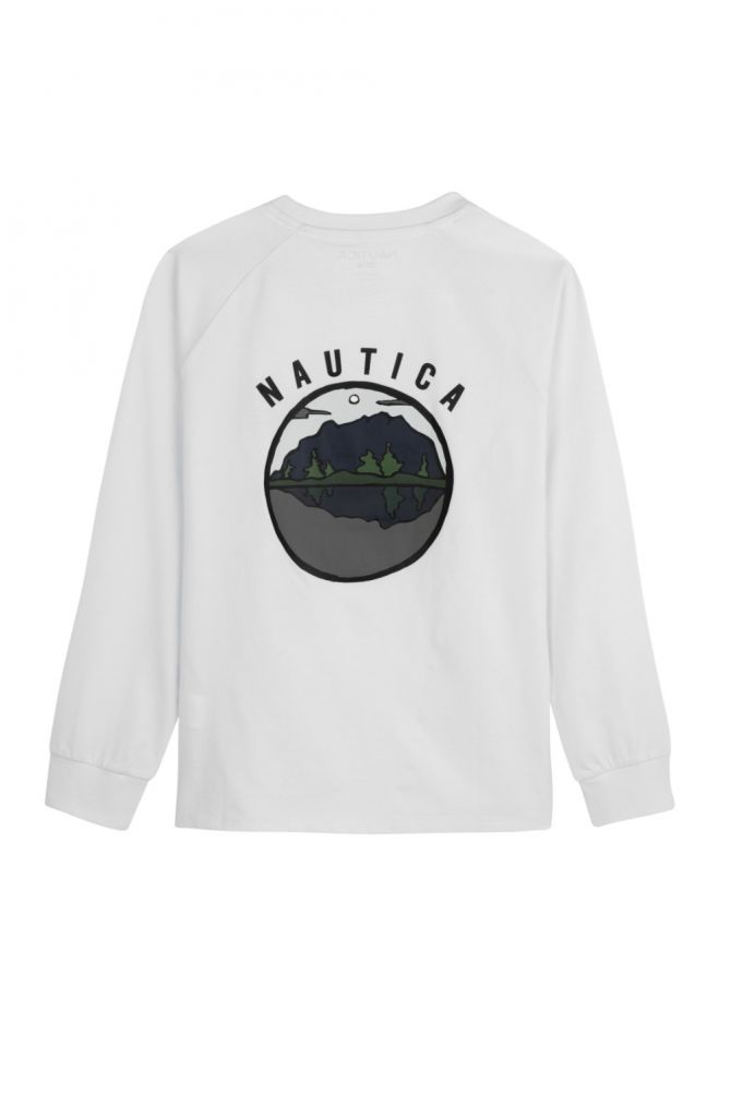 טי שירט Nautica לילדים עם שרוולים ארוכים והדפס דו צדדי