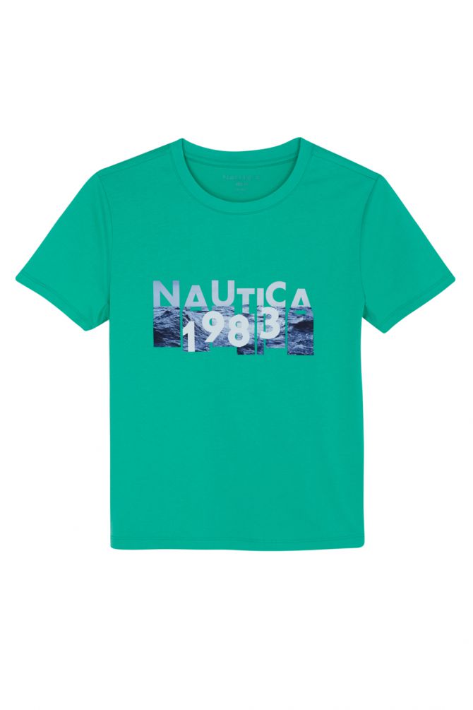 טי שירט Nautica עם הדפס לילדים